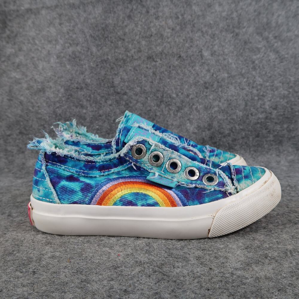 Blowfish Shoes Kids 11 Sneakers Casual Slip On Canvas Blue Tie Dye Rainbow Girls